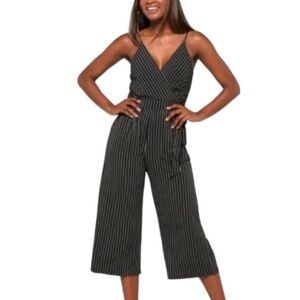Kaileigh Black and White Striped Jumpsuit